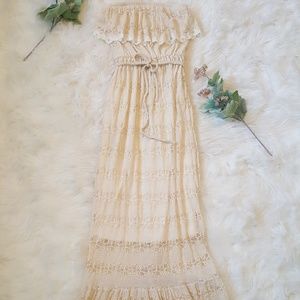 Cream lace maxi dress
